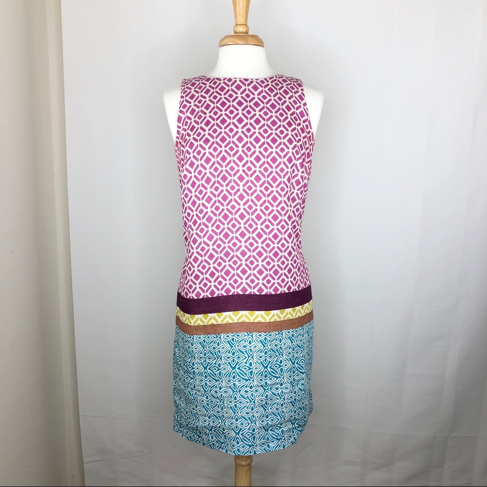 LOFT Geometric Sleeveless Shift Dress size 6